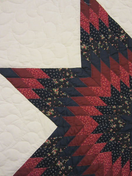 Split Stars Compass Patchwork Amish Quilt 102x117