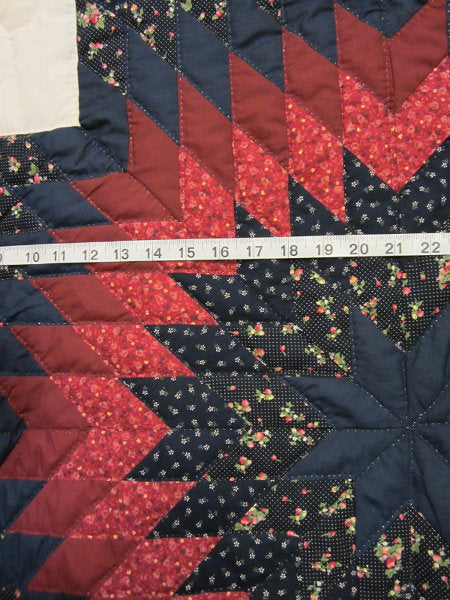 Split Stars Compass Patchwork Amish Quilt 102x117
