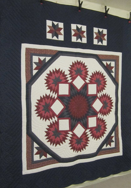 Compass Stars Patchwork Amish Quilt 101x115