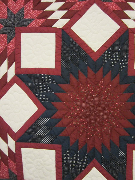 Compass Stars Patchwork Amish Quilt 101x115