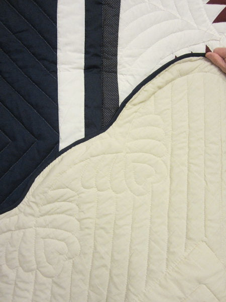 Compass Stars Patchwork Amish Quilt 101x115