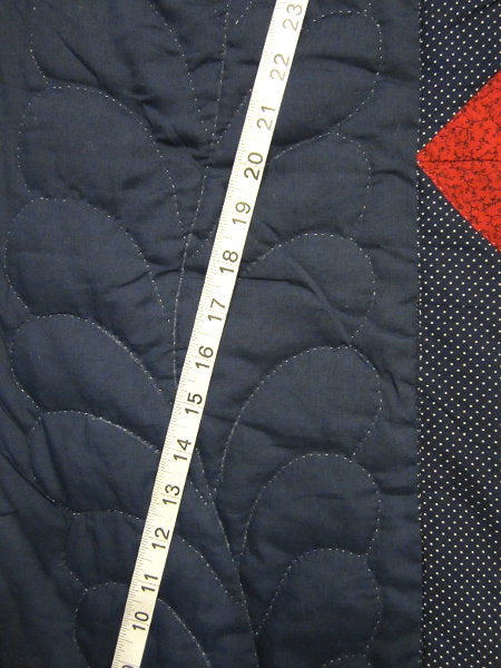 Framed Improved Compass Star Patchwork Amish Quilt 104x114