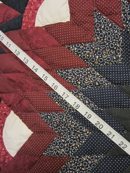 Framed Improved Compass Star Patchwork Amish Quilt 104x114