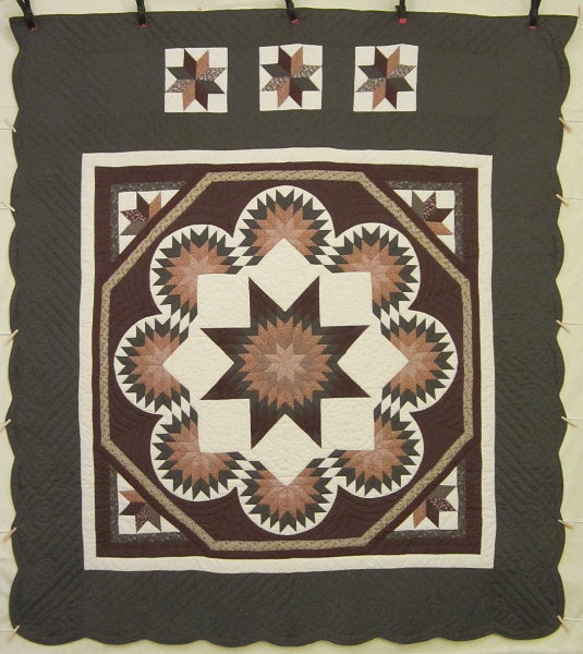 Star Split Compass Amish Quilt 105x114