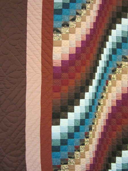 Escalating Patches Amish Patchwork Quilt 107x116