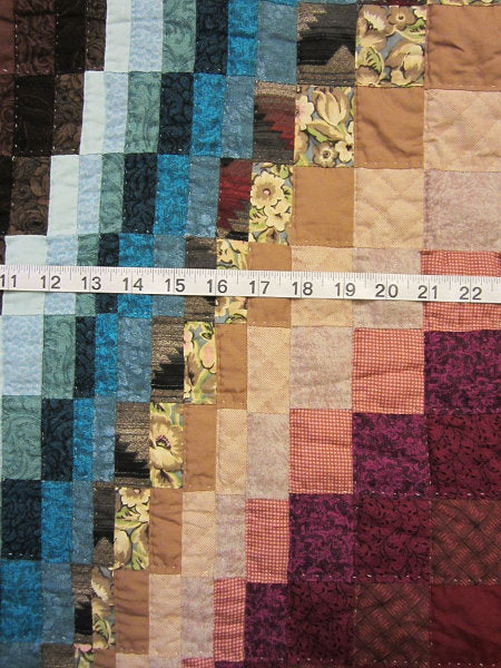 Escalating Patches Amish Patchwork Quilt 107x116