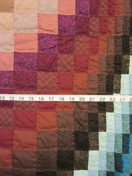 Escalating Patches Amish Patchwork Quilt 107x116