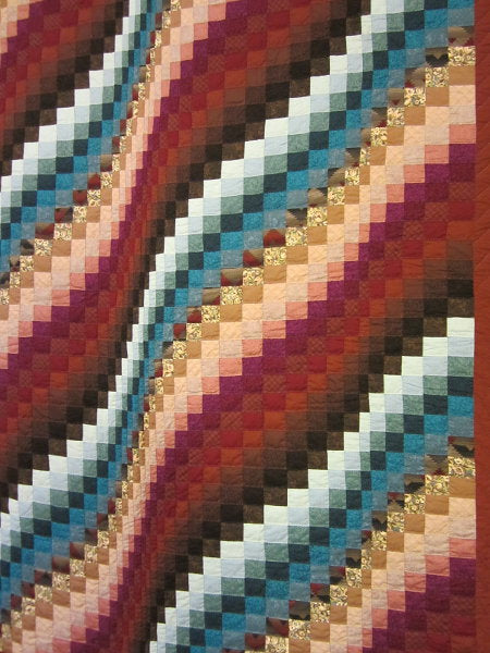 Escalating Patches Amish Patchwork Quilt 107x116