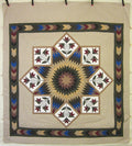 Framed Improved Lone Star Amish Quilt 104x116