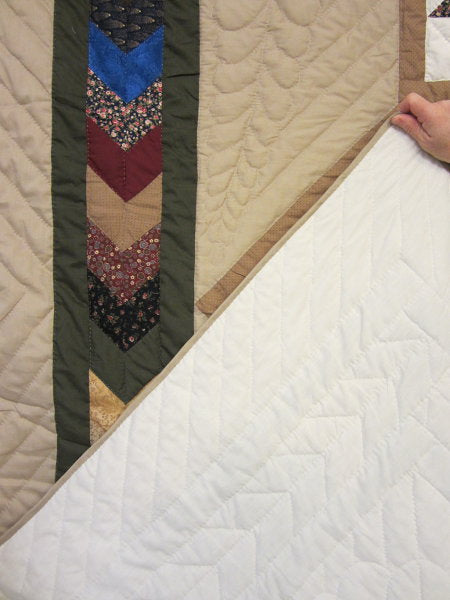 Framed Improved Lone Star Amish Quilt 104x116