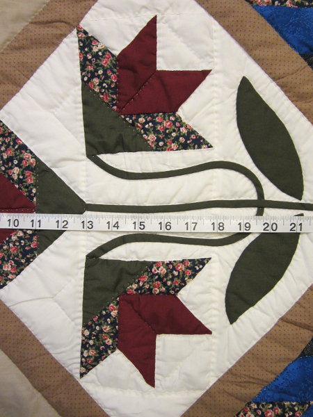 Framed Improved Lone Star Amish Quilt 104x116