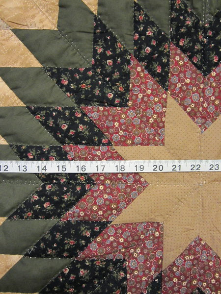 Framed Improved Lone Star Amish Quilt 104x116