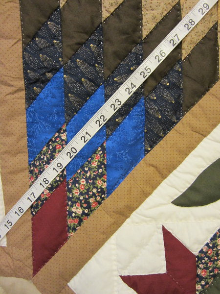 Framed Improved Lone Star Amish Quilt 104x116