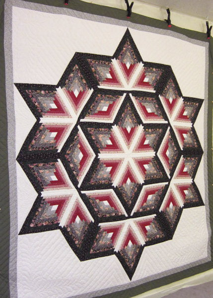 Completed Broken Star Amish Quilt 101x114