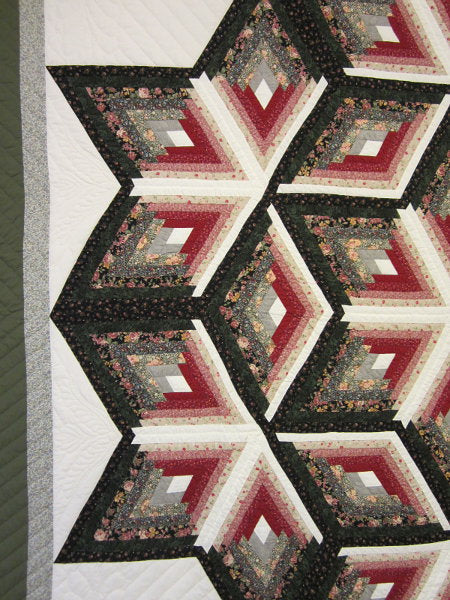 Completed Broken Star Amish Quilt 101x114