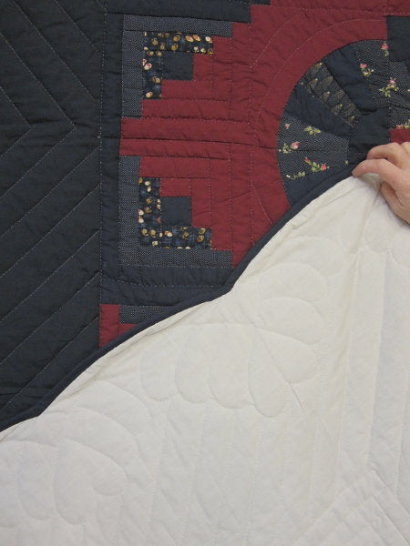 Log Cabin Fan Patchwork Amish Quilt 101x115