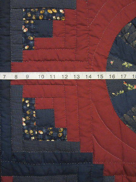 Log Cabin Fan Patchwork Amish Quilt 101x115