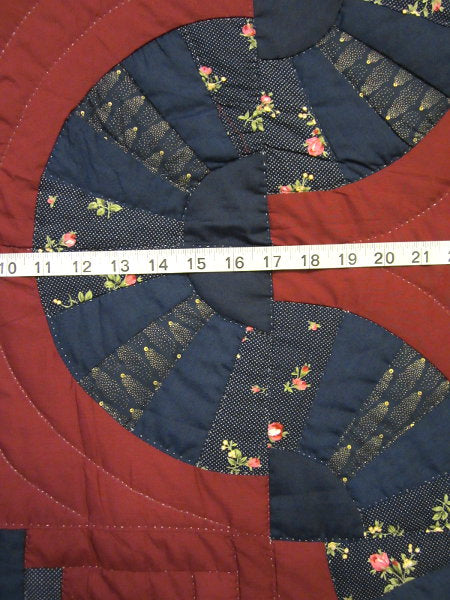 Log Cabin Fan Patchwork Amish Quilt 101x115