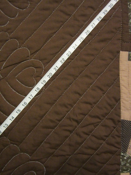Log Cabin Fan Amish Quilt 102x109