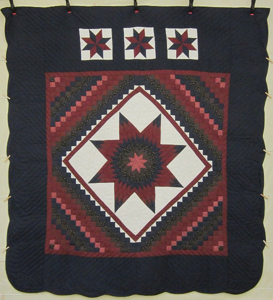 Trip Around Lone Star Patchwork Amish Quilt 103x113