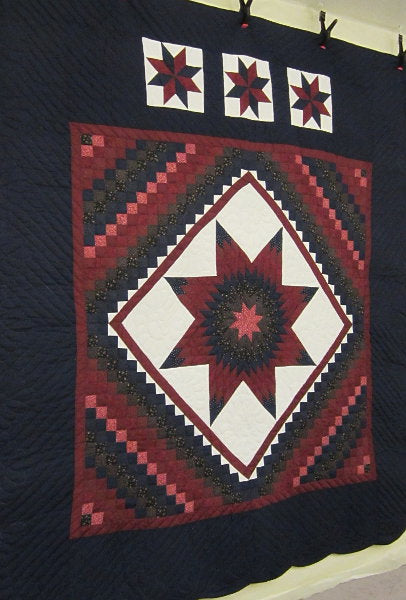 Trip Around Lone Star Patchwork Amish Quilt 103x113