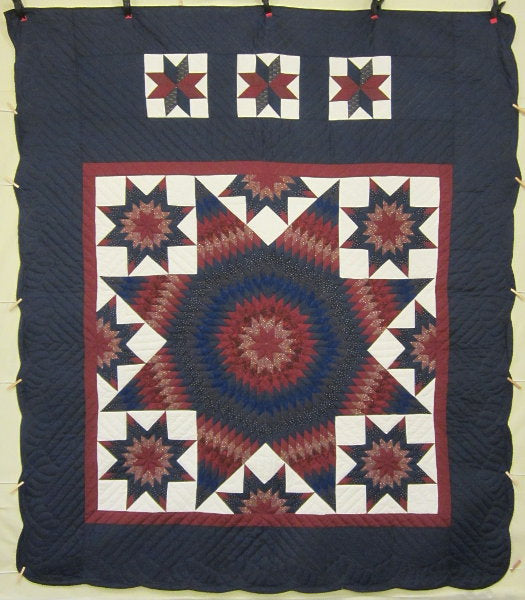 Star in Star Patchwork Quilt 100 x 115