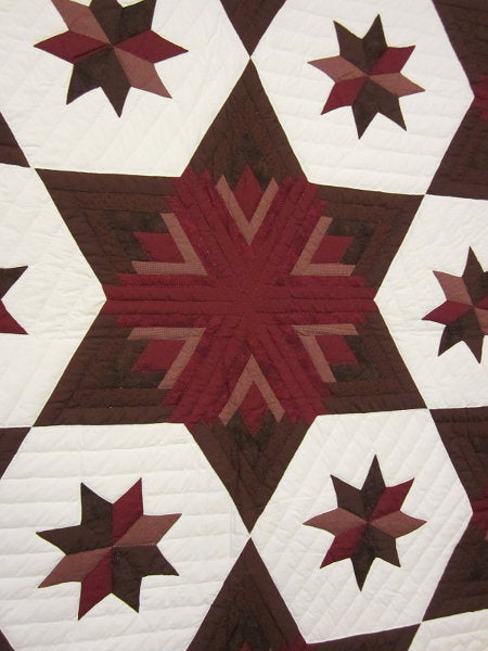 King Hexagon Star Patchwork Amish Quilt 107x115