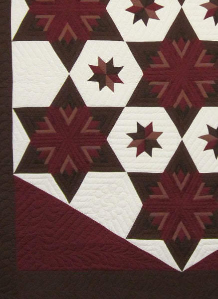 King Hexagon Star Patchwork Amish Quilt 107x115