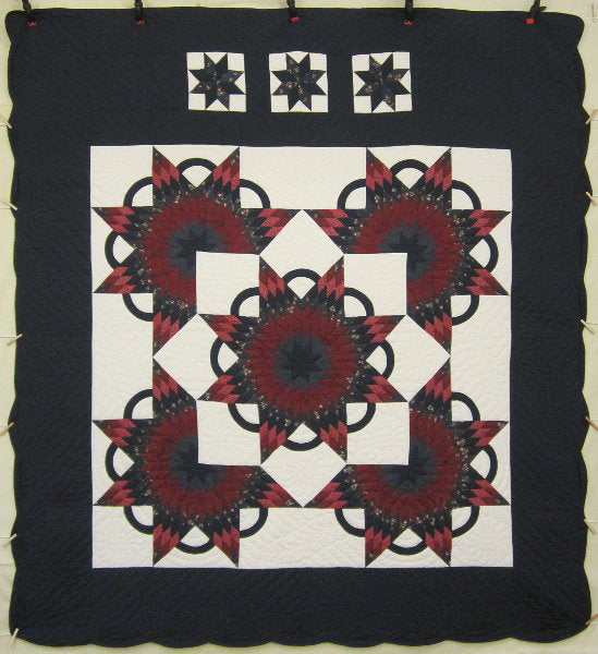 King Starburst Patchwork Amish Quilt 105x113