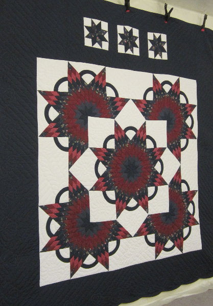 King Starburst Patchwork Amish Quilt 105x113
