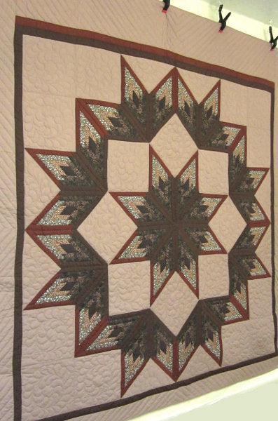 Broken Fan Star Patchwork Amish Quilt 102x113