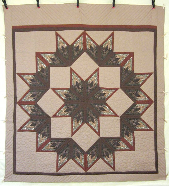 Broken Fan Star Patchwork Amish Quilt 102x113