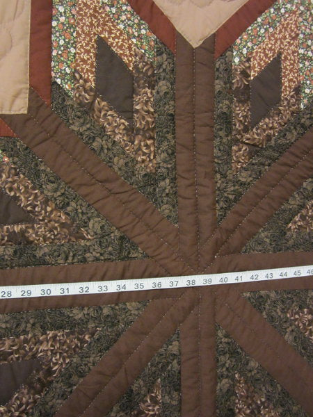 Broken Fan Star Patchwork Amish Quilt 102x113