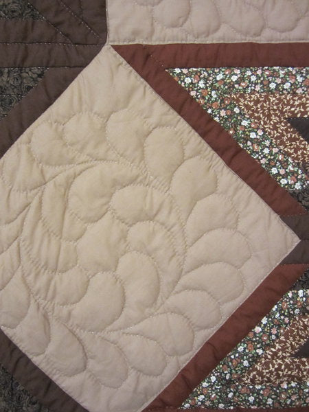 Broken Fan Star Patchwork Amish Quilt 102x113