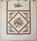 Victorian Flower Basket Applique Amish Quilt 104x114