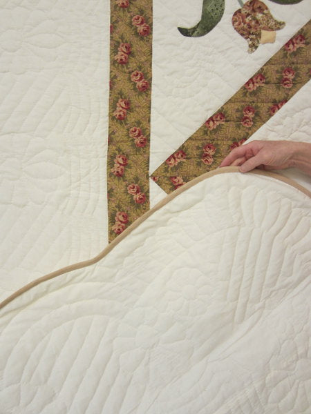 Victorian Flower Basket Applique Amish Quilt 104x114