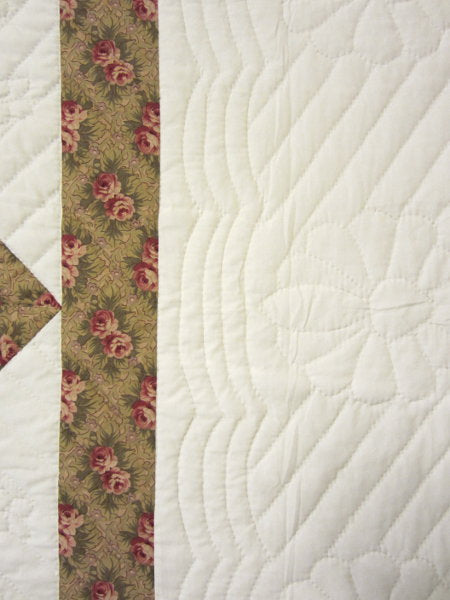 Victorian Flower Basket Applique Amish Quilt 104x114