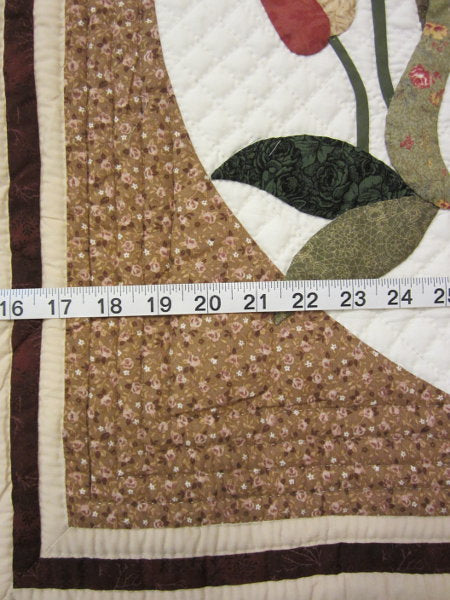 Buds Flowers Applique Amish Quilt 106x115