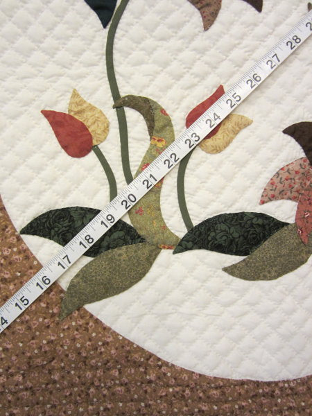 Buds Flowers Applique Amish Quilt 106x115