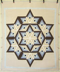 Log Cabin Star Ivory Sage Patchwork Quilt 94x113