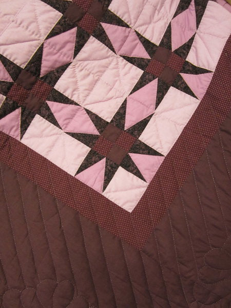 Grandmas Patchwork Starry Stars Amish Quilt 103x113