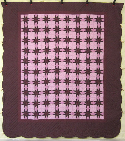 Grandmas Patchwork Starry Stars Amish Quilt 103x113