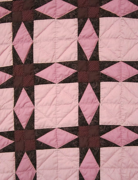 Grandmas Patchwork Starry Stars Amish Quilt 103x113