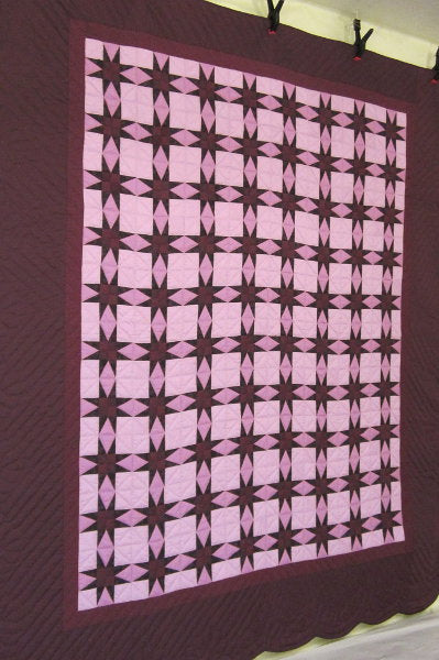 Grandmas Patchwork Starry Stars Amish Quilt 103x113