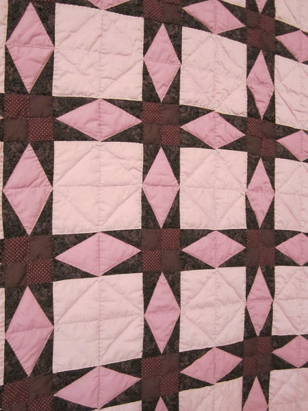 Grandmas Patchwork Starry Stars Amish Quilt 103x113