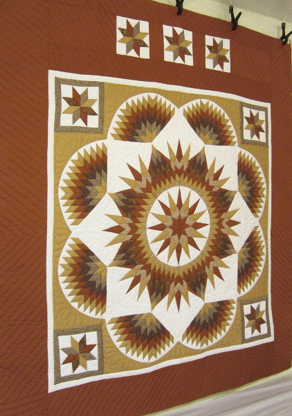 Mariners Star Burst Patchwork Amish Quilt 103x114