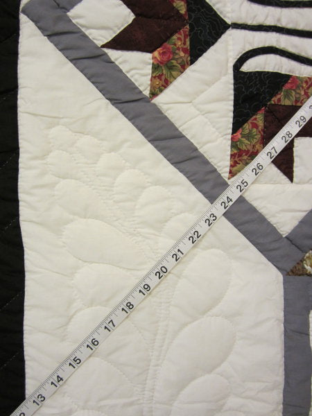 Framed Dutch Tulip Lone Star Amish Quilt 104x115