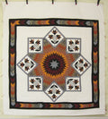 Framed Dutch Tulip Lone Star Amish Quilt 104x115