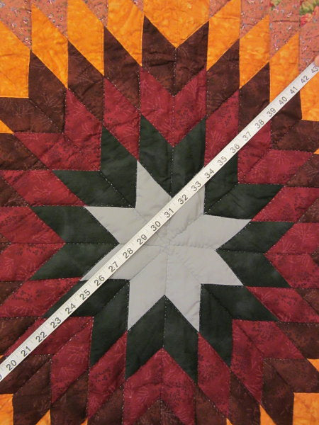 Framed Dutch Tulip Lone Star Amish Quilt 104x115