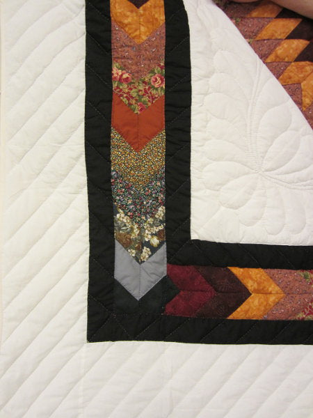 Framed Dutch Tulip Lone Star Amish Quilt 104x115